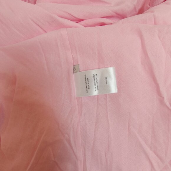 Aje Allaire Strapless Ruffled Shirred Faille Gown Chalk Pink - Picture 13 of 15